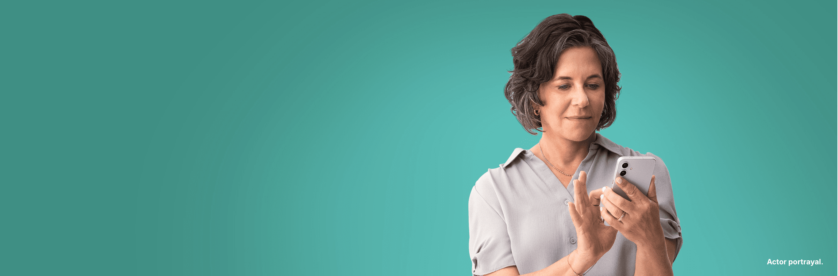 Woman speaking on phone. Actor portrayals.