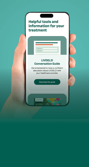 Hand holding phone showing community support page