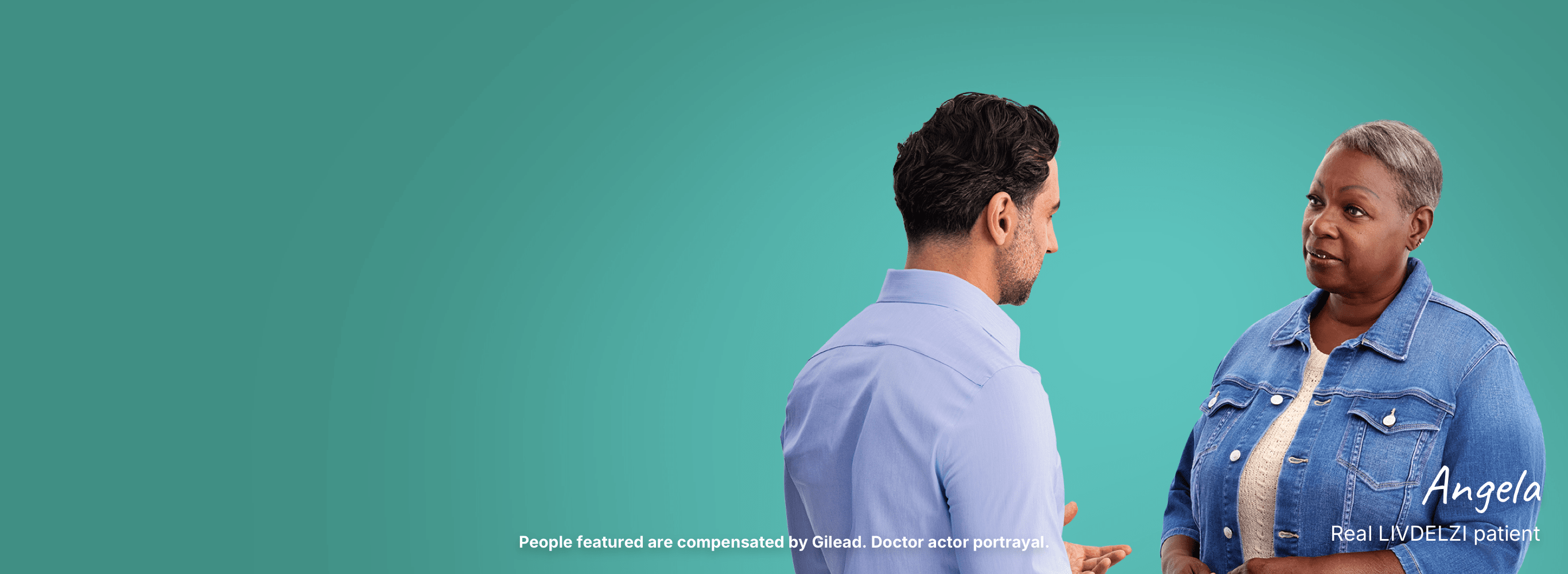 Angela, a woman with PBC, discussing treatment options with a doctor