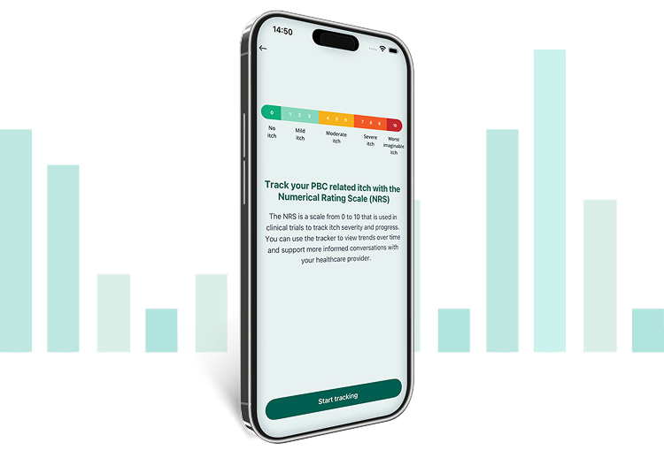 My Treatment Track™ app screen showing health record tracking