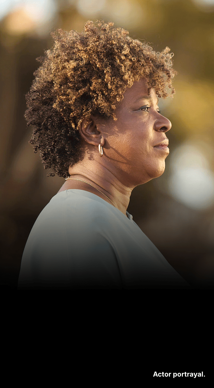 Woman looking right. Actor portrayals.