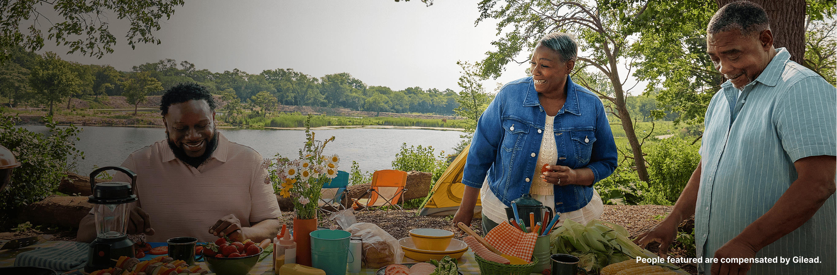 People sitting around a table. Actor portrayals.